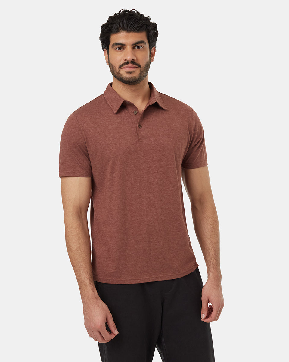 Red-Mens-Short-Sleeve-Polo-Neck-T-Shirt