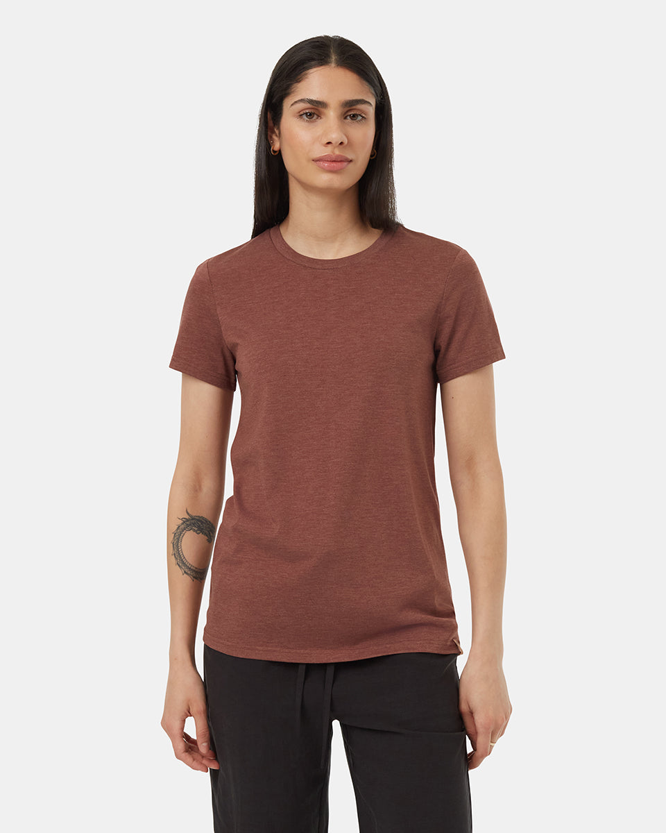 Red-Recycled-Polyester-Crew-Neck-T-Shirt